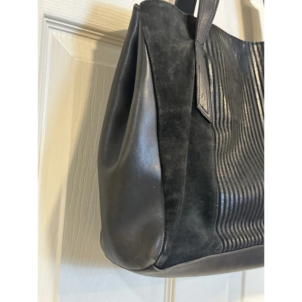 Vintage Courtenay Blk‎ Suede Leather Shoulder Bag